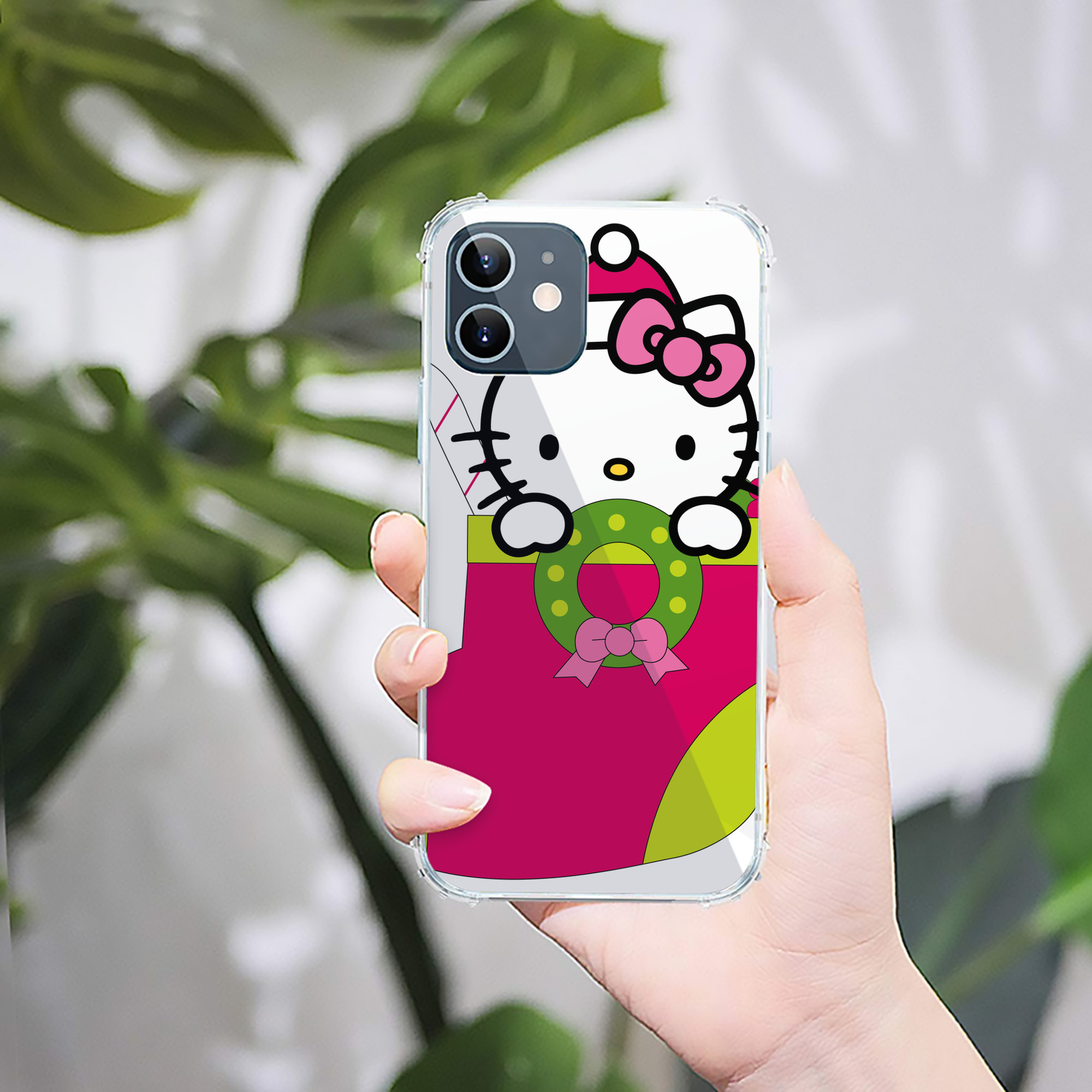 （画像用） Hello Kitty ハローキティ 【iPhone 12シリーズ対応】透明スマホケース（クリアソフトケース）